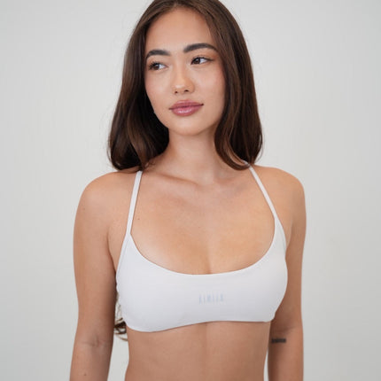 My Time Is Divine Lime White Cross-Back Butter Soft Bra