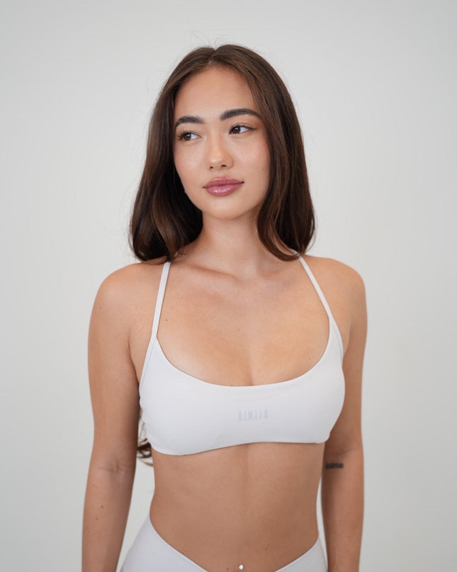 My Time Is Divine Lime White Cross-Back Butter Soft Bra