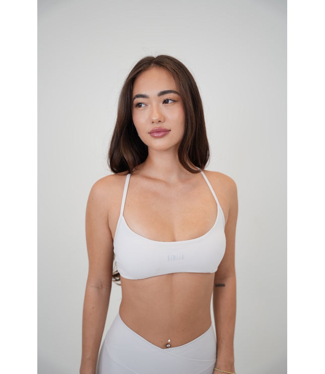 My Time Is Divine Lime White Cross-Back Butter Soft Bra
