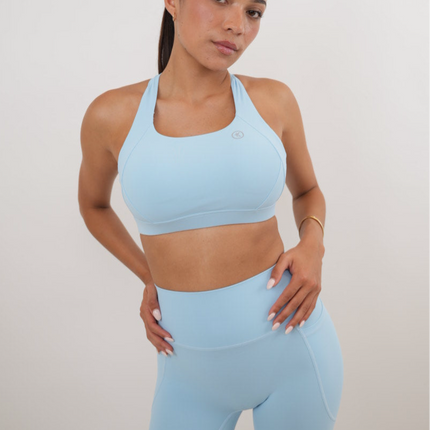 I Am Glowing Sky Blue Quick Dry Butter Bra