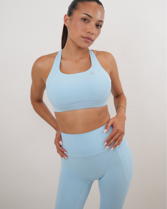 I Am Glowing Sky Blue Quick Dry Butter Bra