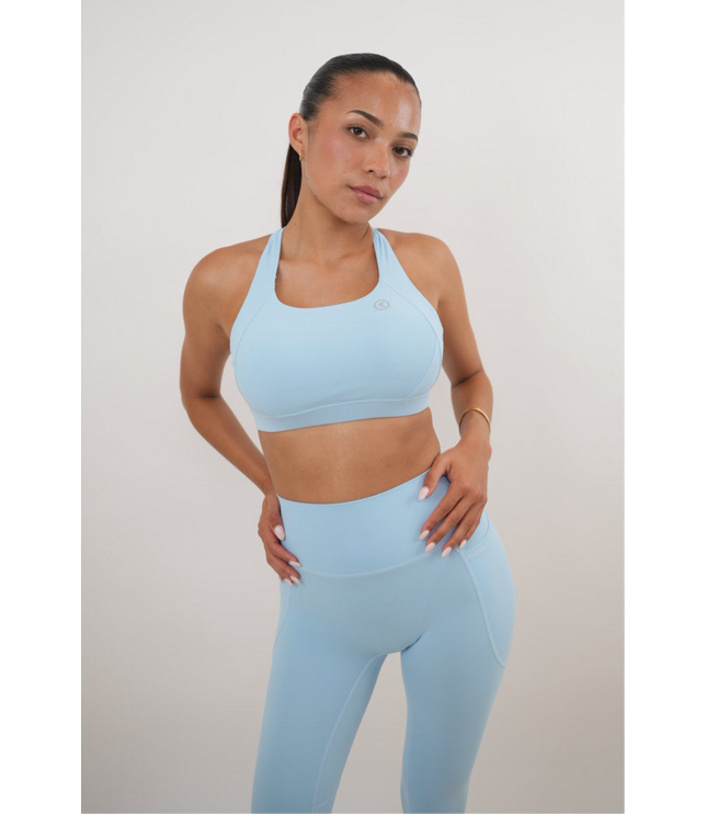I Am Glowing Sky Blue Quick Dry Butter Bra