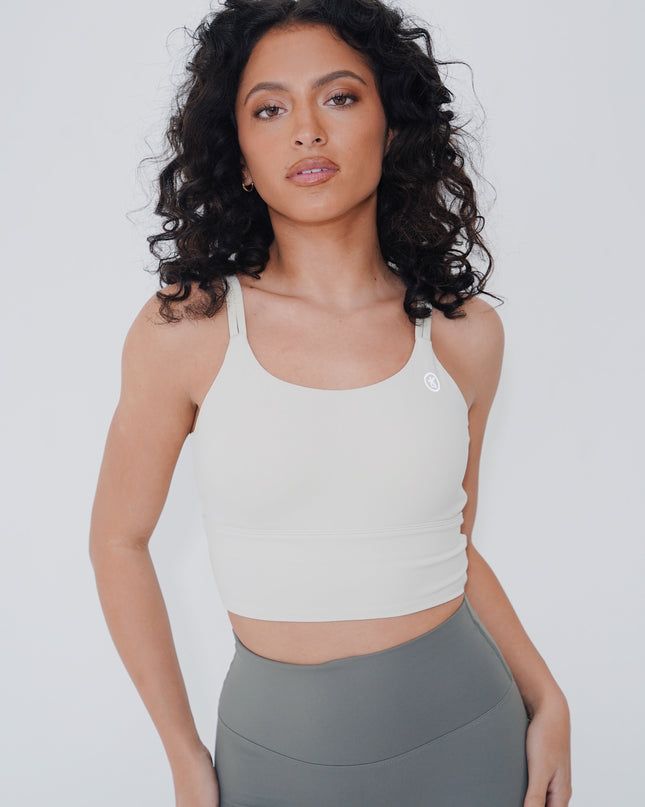 I Am Confident White Cropped Tank