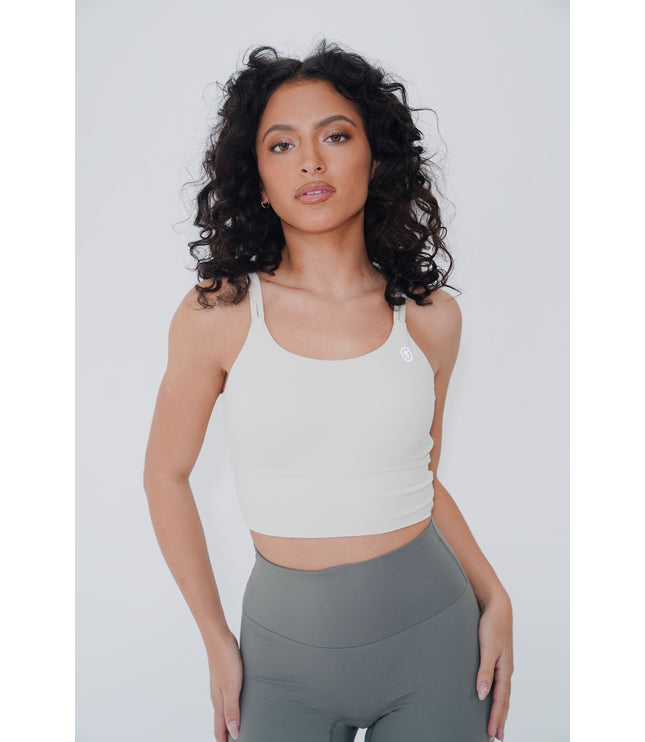 I Am Confident White Cropped Tank