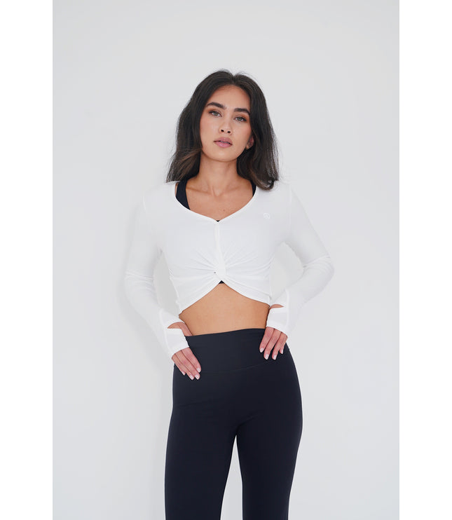 I Release Doubt Buttery Soft White Long Sleeve Crop Top