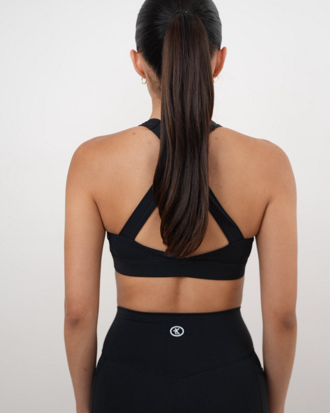 I Am Glowing Black Quick Dry Butter Bra