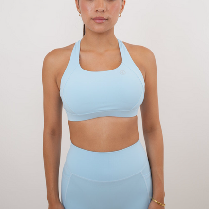 I Am Glowing Sky Blue Quick Dry Butter Bra