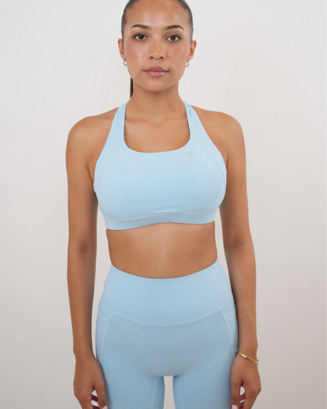 I Am Glowing Sky Blue Quick Dry Butter Bra
