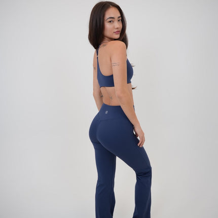I Live in Luxury Navy Blue Sports Bra