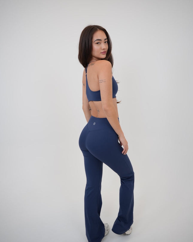 I Live in Luxury Navy Blue Sports Bra