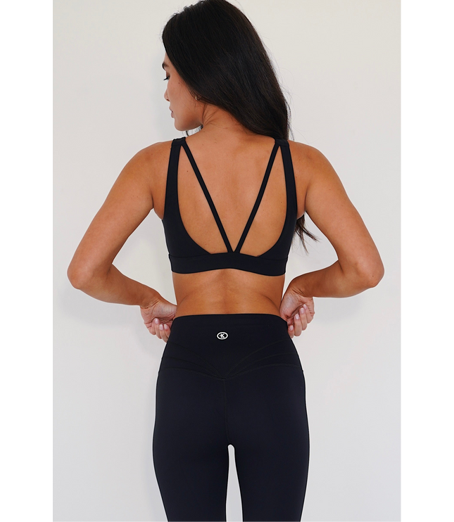 I am Beautifully Radiant Quick Dry Black Sports Bra