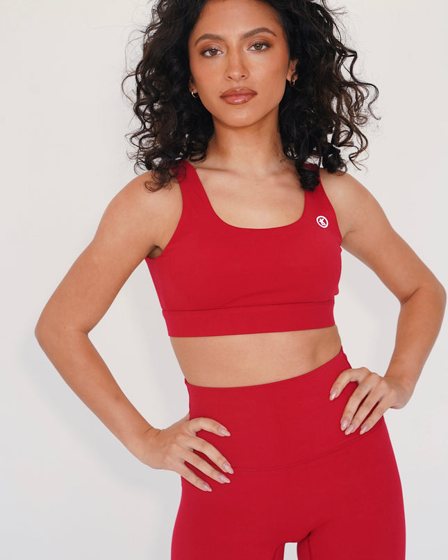 I am Beautifully Radiant Quick Dry Red Sports Bra
