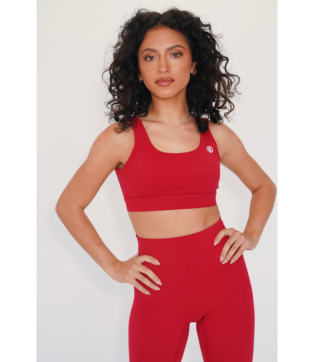 I am Beautifully Radiant Quick Dry Red Sports Bra