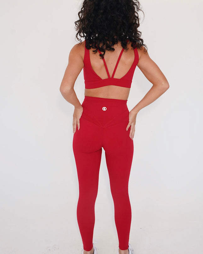 I am Beautifully Radiant Quick Dry Red Yoga Legging