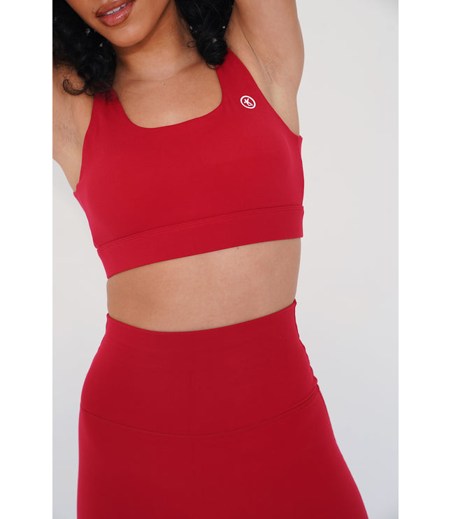 I am Beautifully Radiant Quick Dry Red Sports Bra