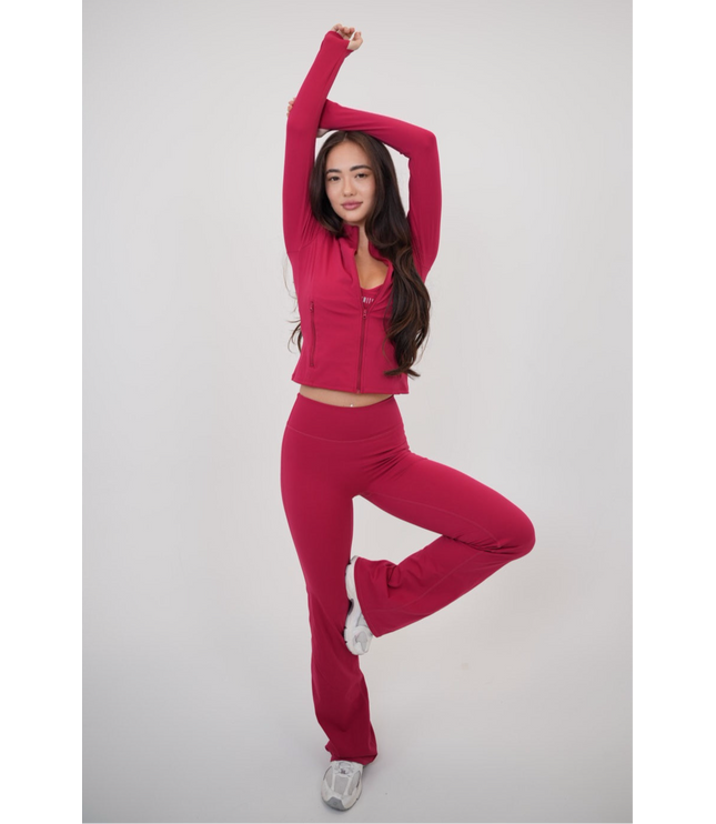 I Live in Luxury Red Flare Pant