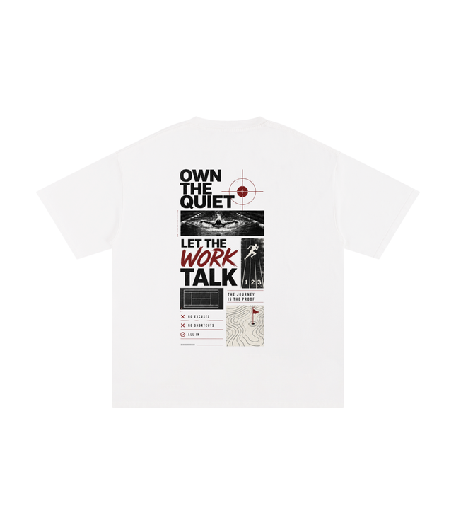 JUSTWATCH "Own The Quiet" Heavyweight Graphic Tee
