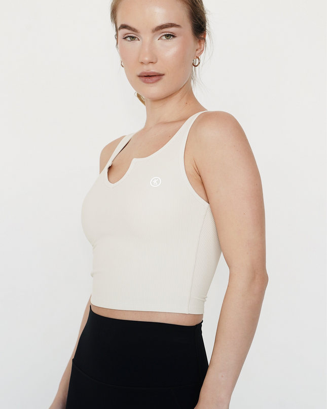 I Am Self Love Ribbed Quick-Dry Butter Ivory Tank