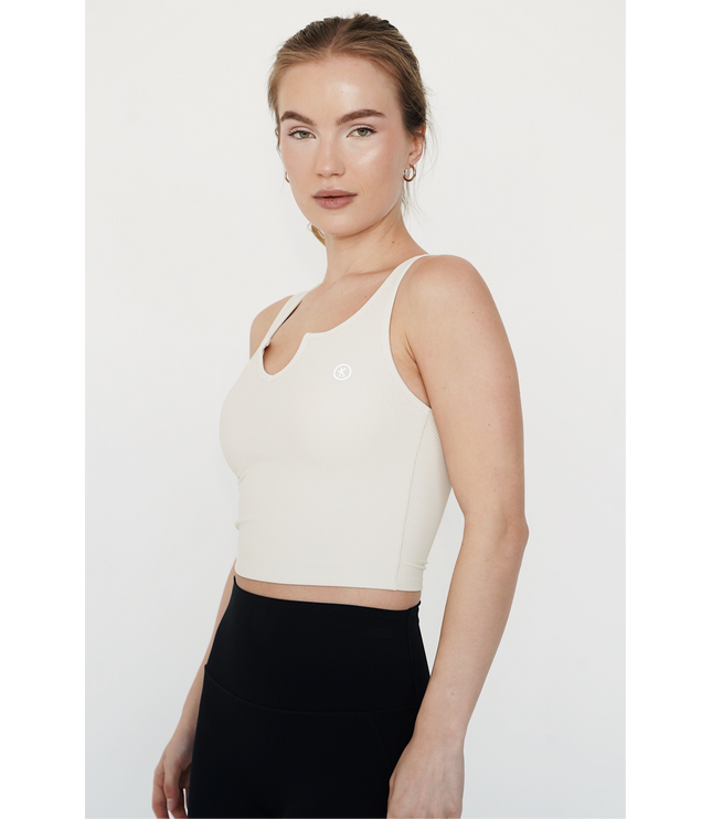 I Am Self Love Ribbed Quick-Dry Butter Ivory Tank