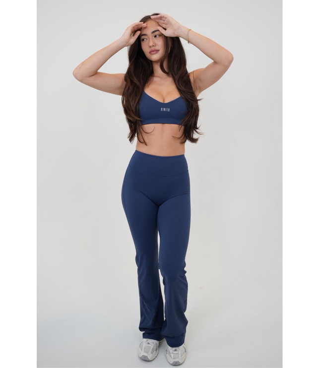 I Live in Luxury Navy Blue Flare Pant