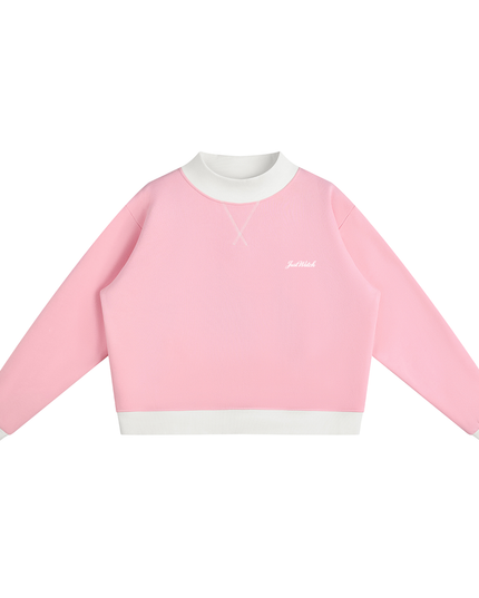 JUSTWATCH OFFCOURT 2 Tone Oversized Mock Neck