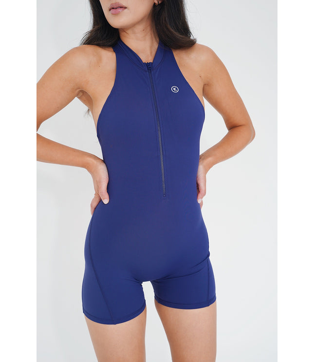 I am Limitless Zipper Bodysuit in Navy