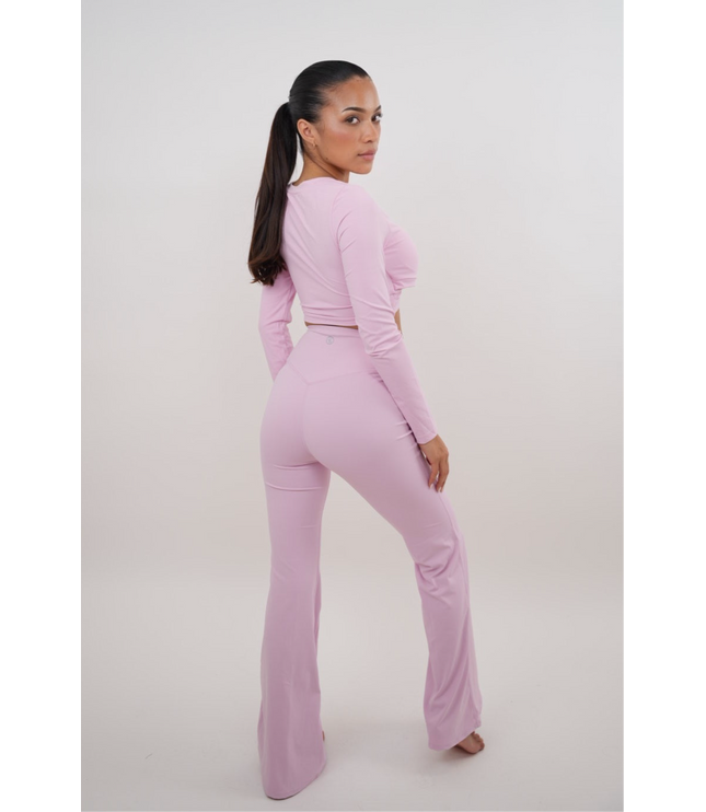 I Am Present Pink Stretch Flare Legging