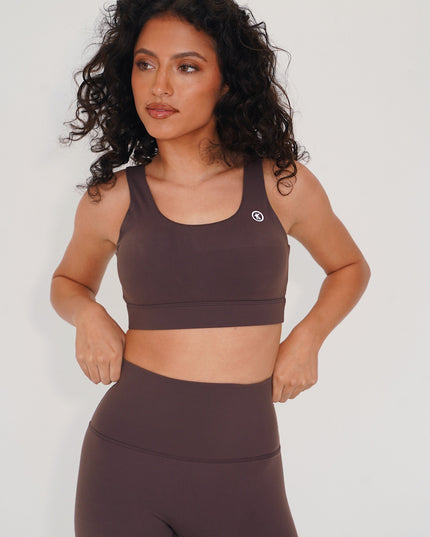I am Beautifully Radiant Quick Dry Coffee Sports Bra
