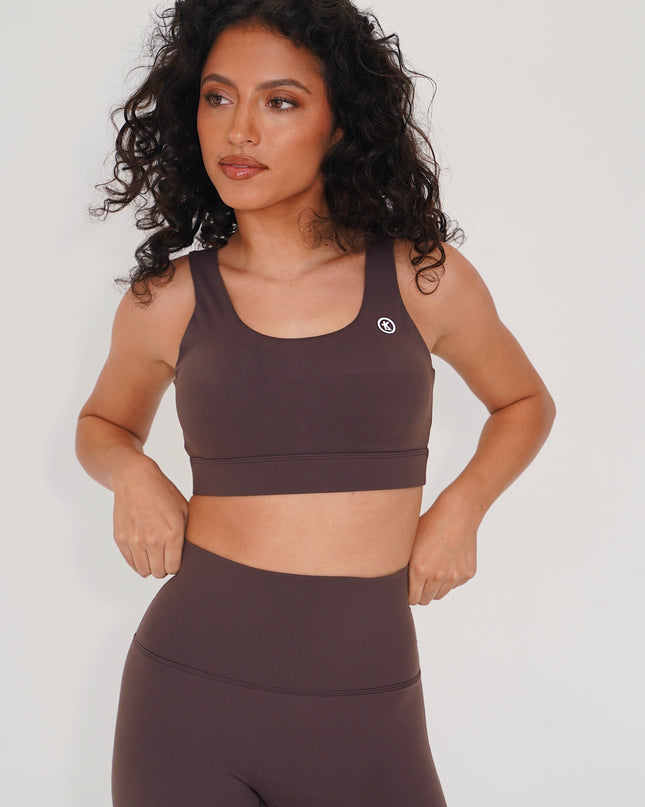 I am Beautifully Radiant Quick Dry Coffee Sports Bra