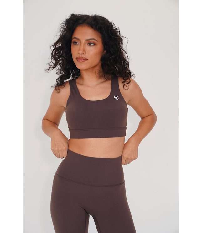 I am Beautifully Radiant Quick Dry Coffee Sports Bra