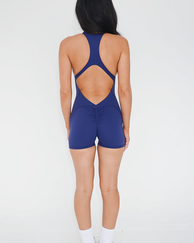I am Limitless Zipper Bodysuit in Navy