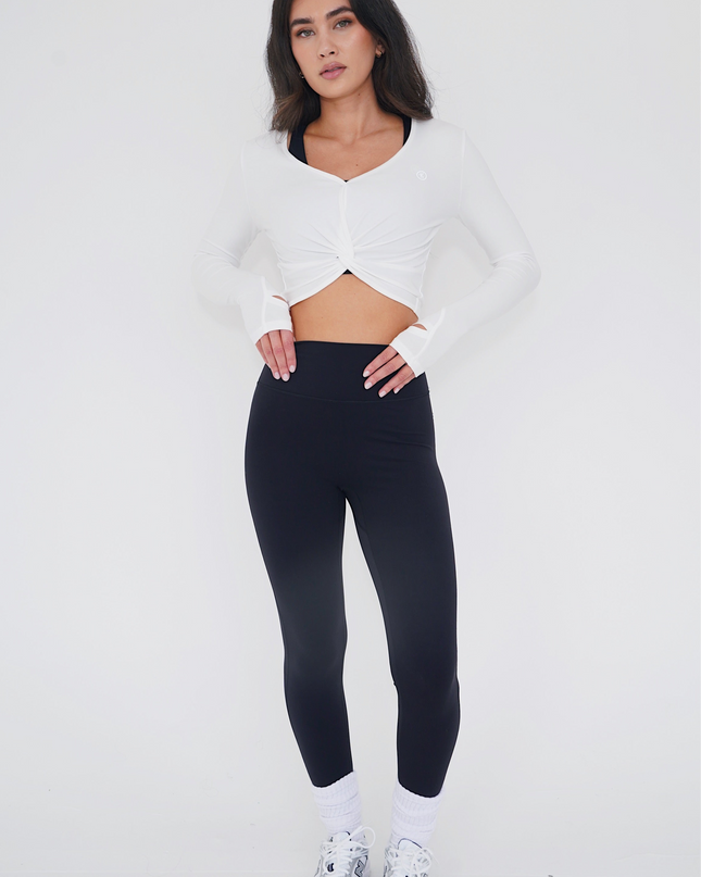 I Release Doubt Buttery Soft White Long Sleeve Crop Top