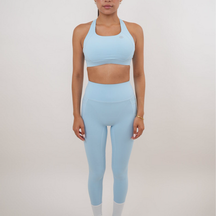 I Am Glowing Sky Blue Quick Dry Butter Legging
