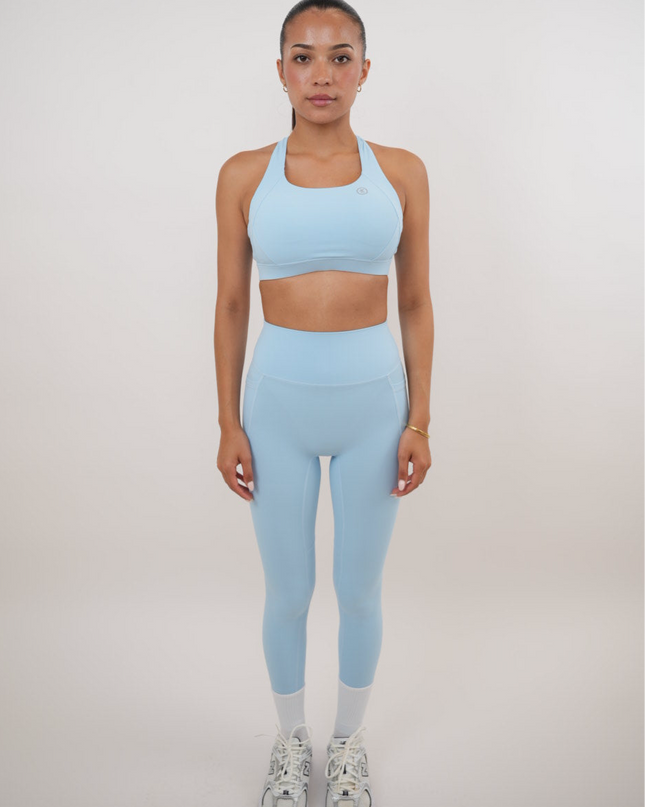 I Am Glowing Sky Blue Quick Dry Butter Legging