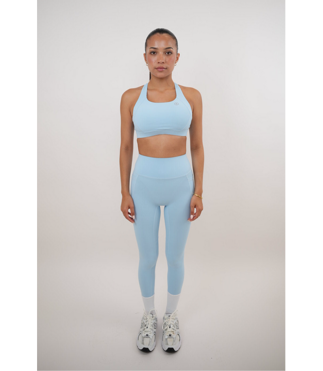 I Am Glowing Sky Blue Quick Dry Butter Legging