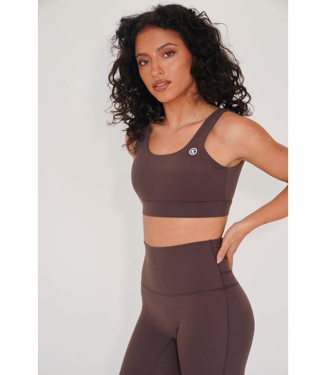 I am Beautifully Radiant Quick Dry Coffee Sports Bra