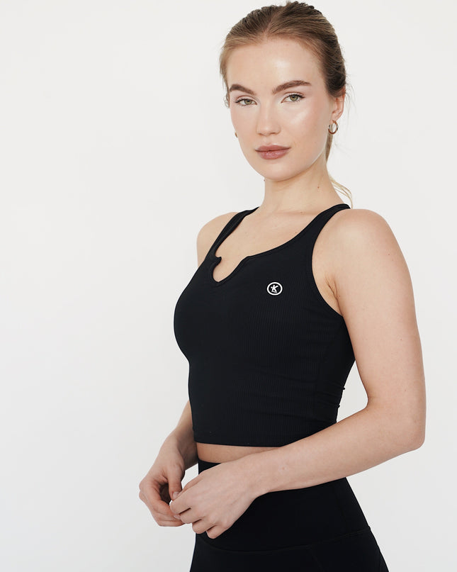 I Am Self Love Ribbed Quick-Dry Butter Black Tank