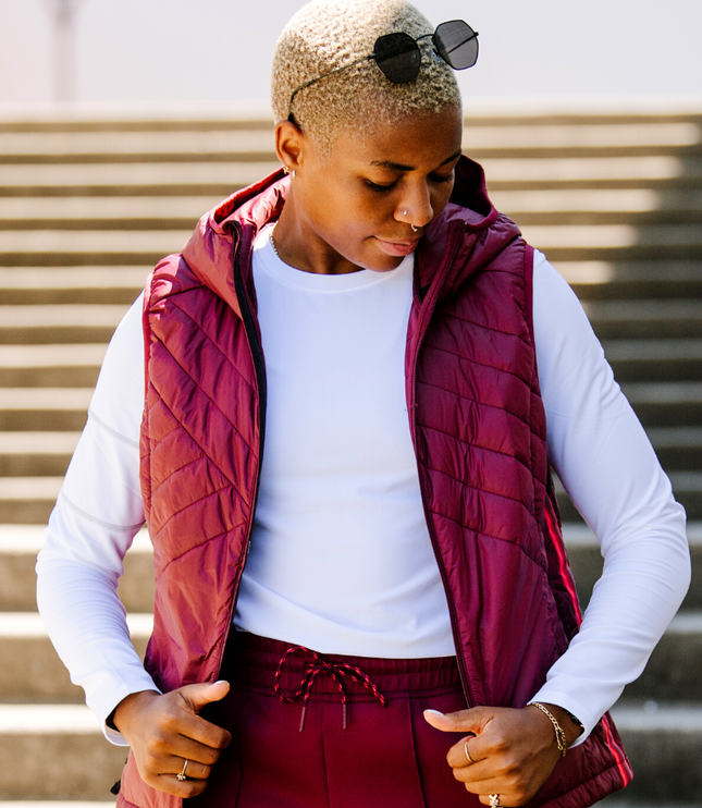Powerstripe Eco-Friendly Down Hooded Vest