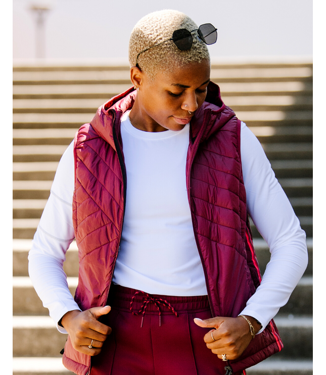 Powerstripe Eco-Friendly Down Hooded Vest