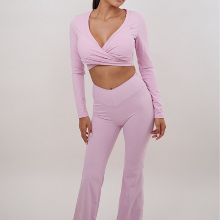 I Am Present Pink Stretch Flare Legging