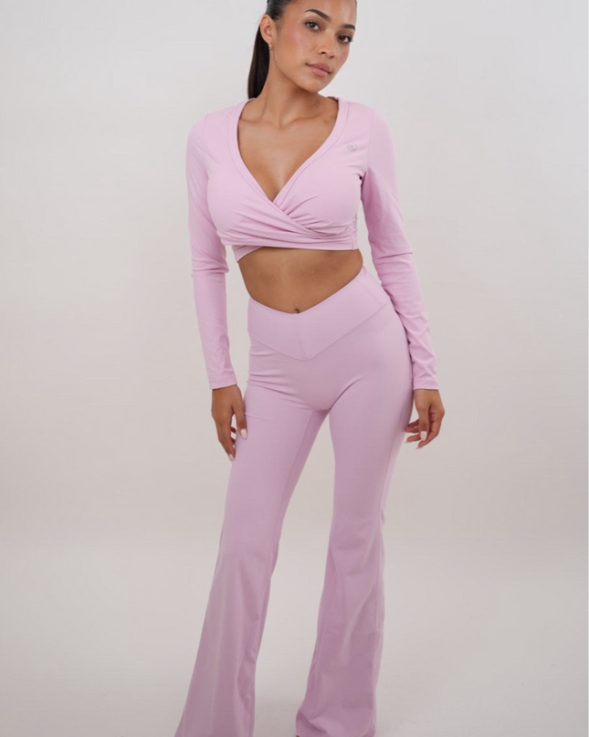 I Am Present Pink Stretch Flare Legging