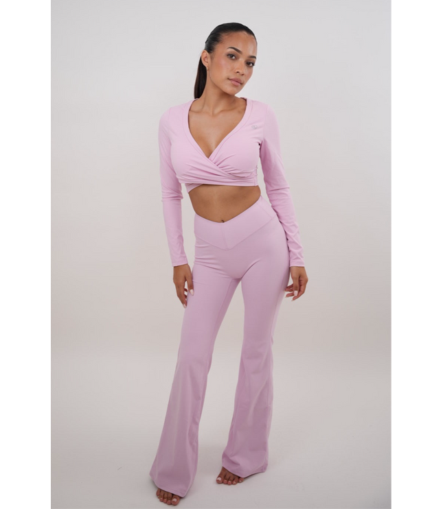 I Am Present Pink Stretch Flare Legging