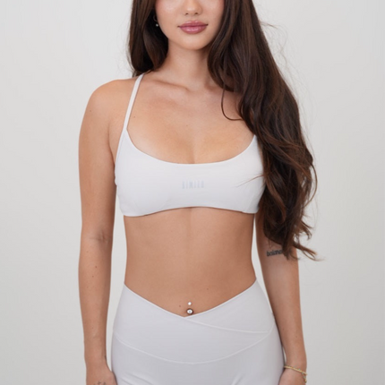 My Time Is Divine Lime White Cross-Back Butter Soft Bra
