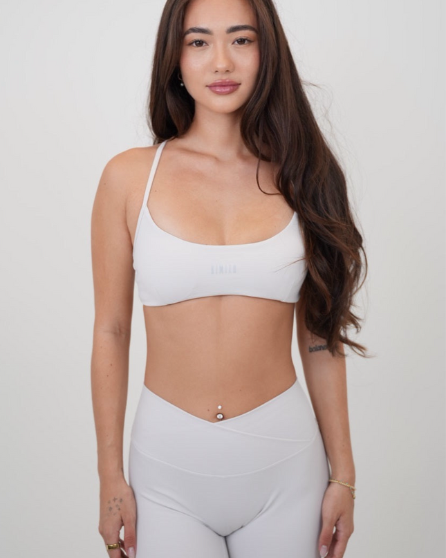 My Time Is Divine Lime White Cross-Back Butter Soft Bra