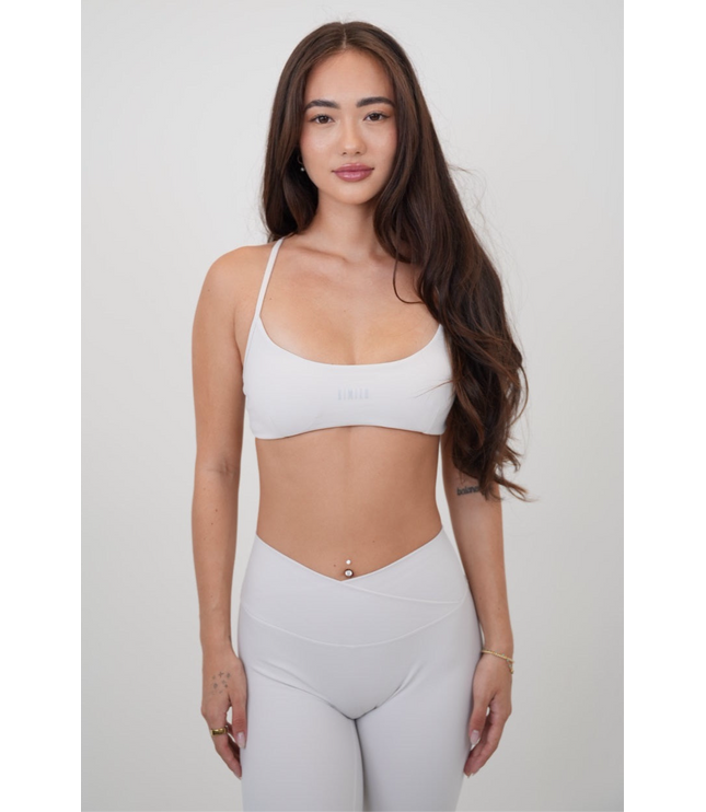 My Time Is Divine Lime White Cross-Back Butter Soft Bra