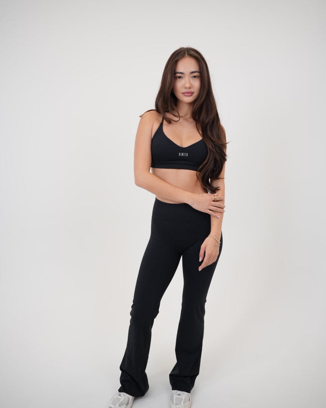 I Live in Luxury Black Sports Bra