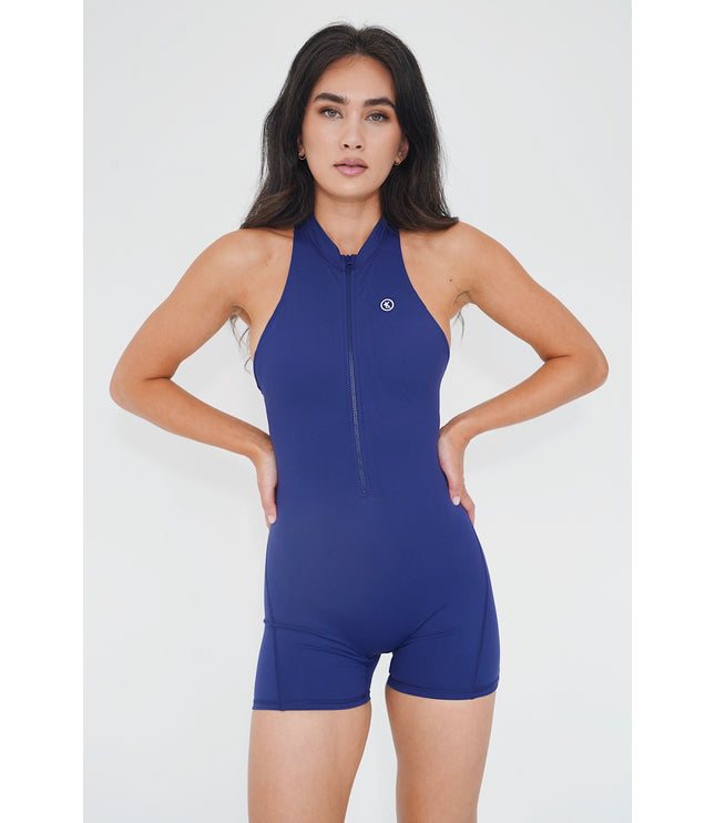 I am Limitless Zipper Bodysuit in Navy