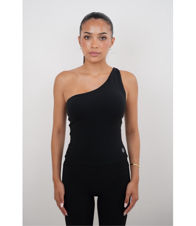 I Am Wealthy Black One Shoulder Top