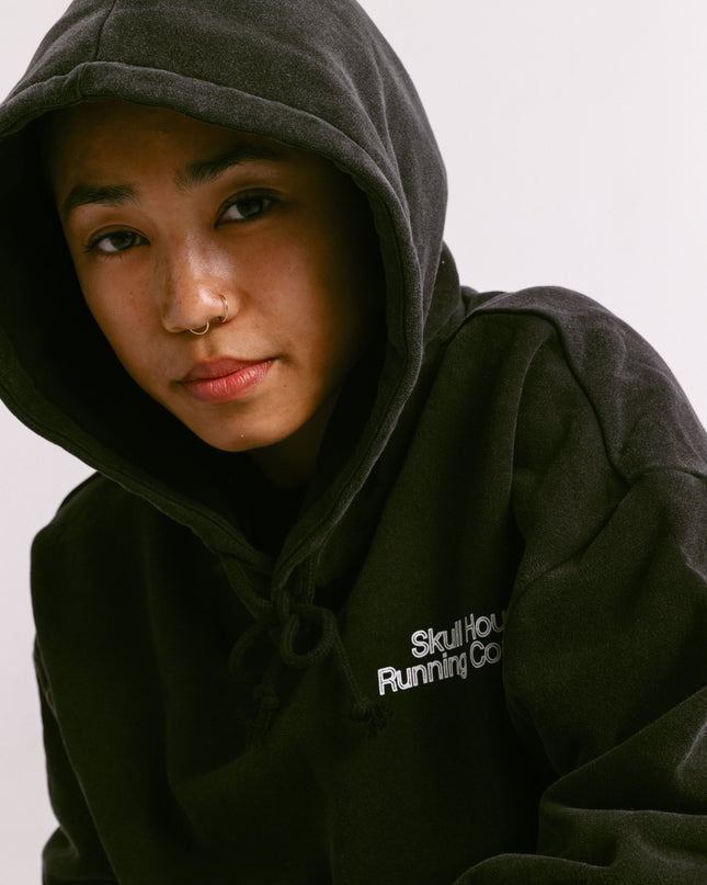 'DIMENSIONS' HOODIE, UNISEX - WASHED BLACK