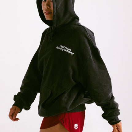 'DIMENSIONS' HOODIE, UNISEX - WASHED BLACK